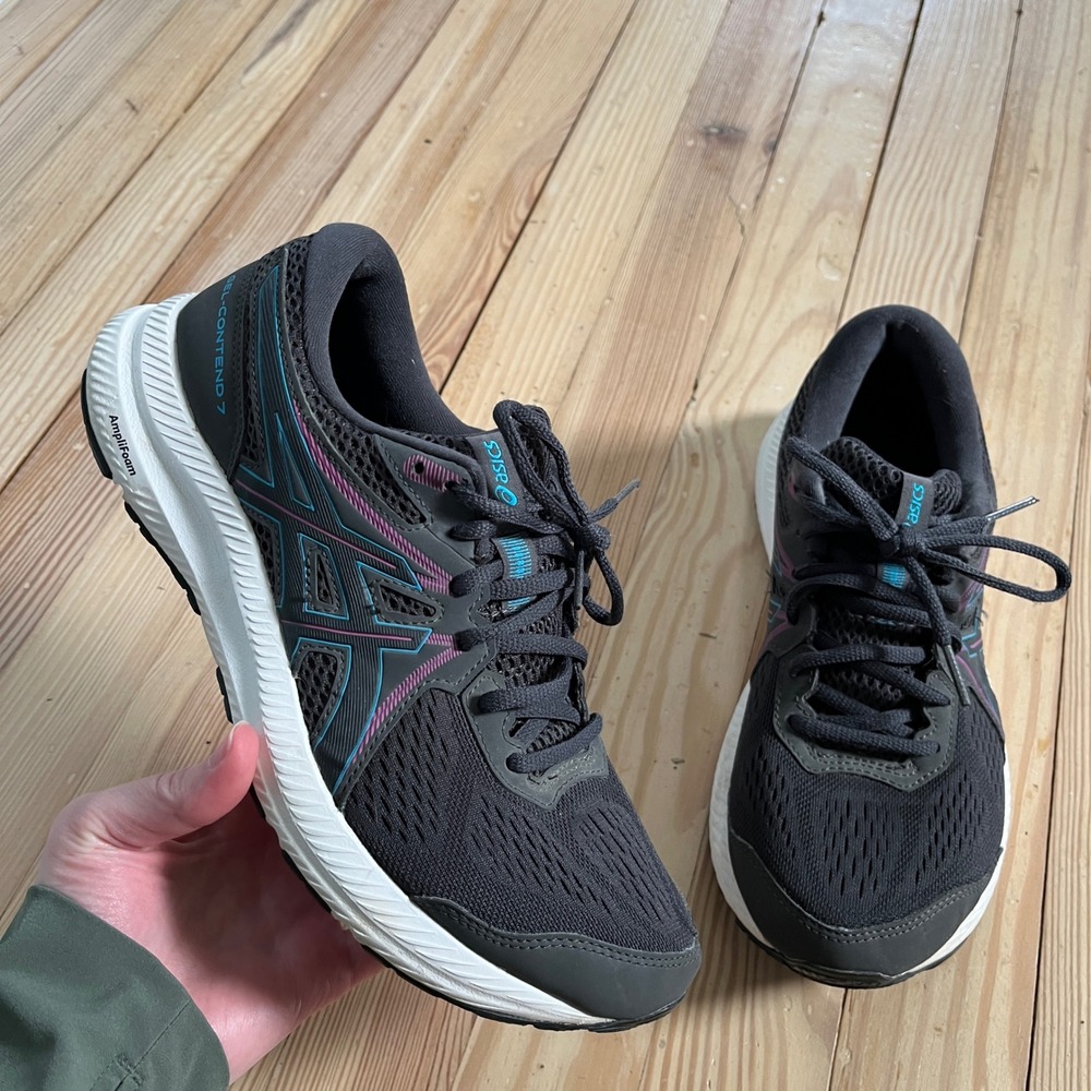 ASICS Gel-Contend 7 Womens Running Shoes Graphite Grey Teal Aqua sneakers Size 9